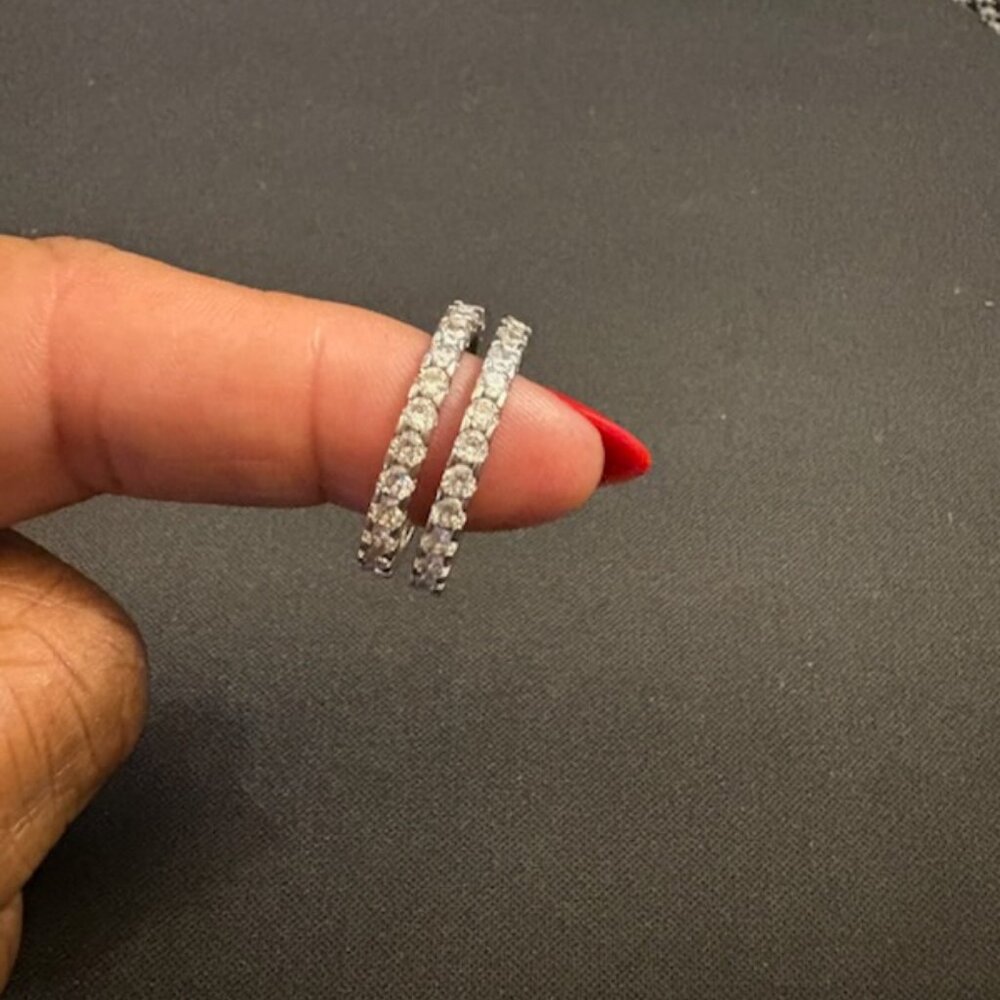 (2) Silver Ring Eternity Bands